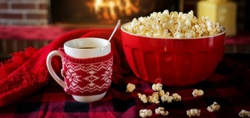 hygge: popcorn and hot chocolate
